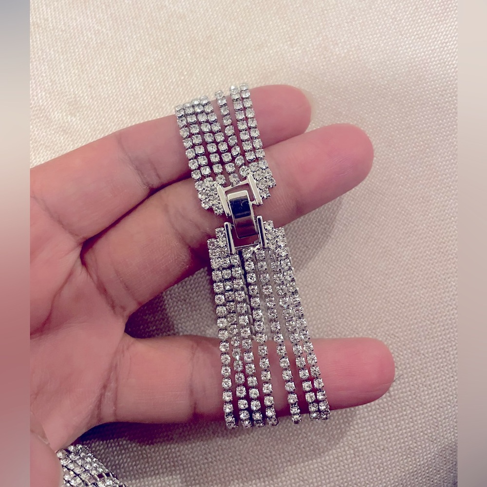 Seven Row Diamond Tennis Bracelet